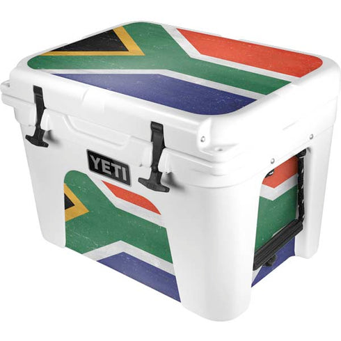 South Africa Flag Distressed YETI Tundra 35 Hard Cooler Skin