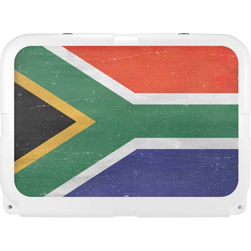South Africa Flag Distressed YETI Tundra 35 Hard Cooler Skin