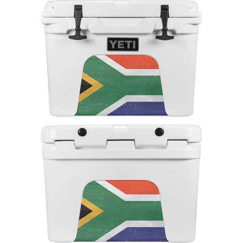 South Africa Flag Distressed YETI Tundra 35 Hard Cooler Skin