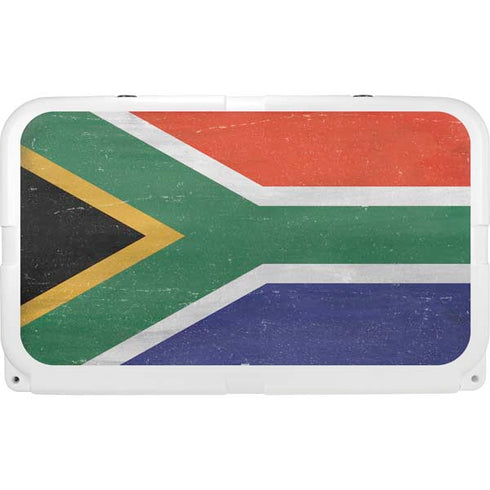 South Africa Flag Distressed YETI Tundra 45 Hard Cooler Skin