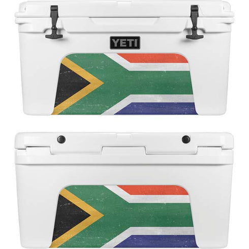South Africa Flag Distressed YETI Tundra 75 Hard Cooler Skin