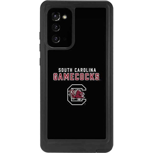 University of South Carolina Gamecocks Black Galaxy Note20 5G Waterproof Case