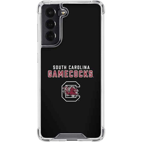University of South Carolina Gamecocks Black Galaxy S22 Clear Case