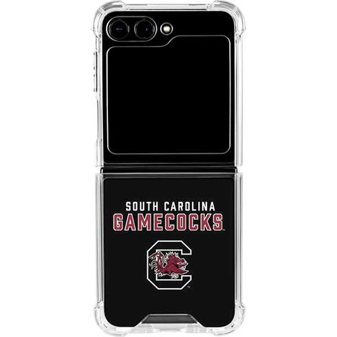 University of South Carolina Gamecocks Black Galaxy Z Flip5 5G Clear Case