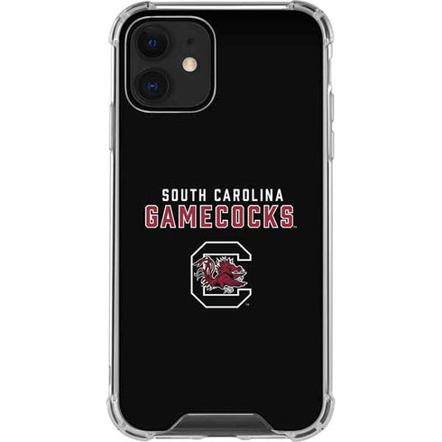 University of South Carolina Gamecocks Black iPhone 12 Clear Case