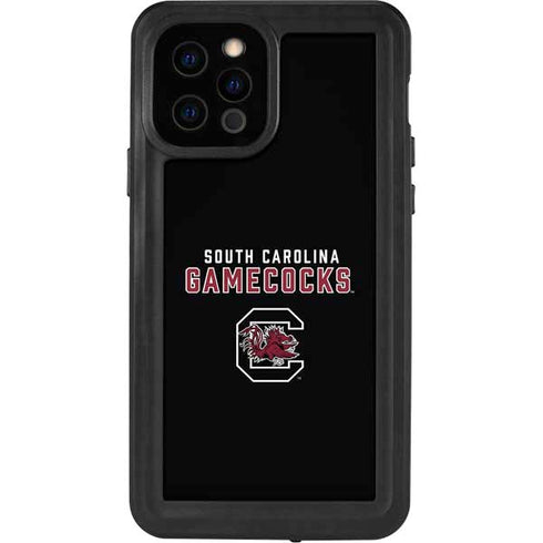 University of South Carolina Gamecocks Black iPhone 12 Pro Waterproof Case