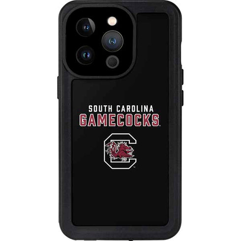 University of South Carolina Gamecocks Black iPhone 14 Pro Waterproof Case