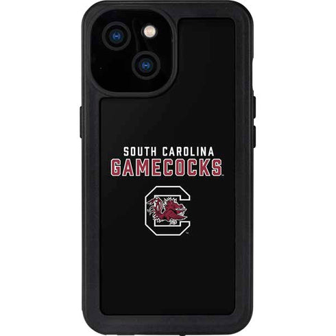 University of South Carolina Gamecocks Black iPhone 15 Waterproof Case