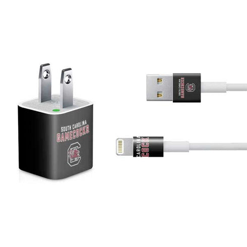 University of South Carolina Gamecocks Black iPhone Charger (5W USB) Skin