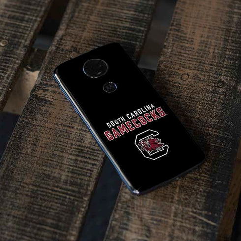 University of South Carolina Gamecocks Black Moto E5 Plus Skin