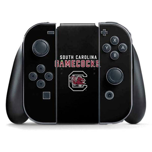 University of South Carolina Gamecocks Black Nintendo Switch (2017-2021) Joy-Con Controller Skin