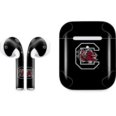 University of South Carolina Gamecocks Logo Black Apple AirPods 2 Skin