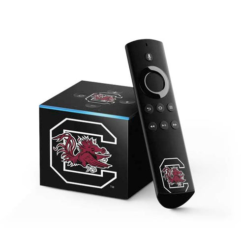 University of South Carolina Gamecocks Logo Black Fire TV Cube Skin