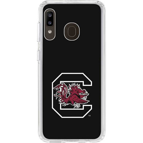 University of South Carolina Gamecocks Logo Black Galaxy A20 Clear Case
