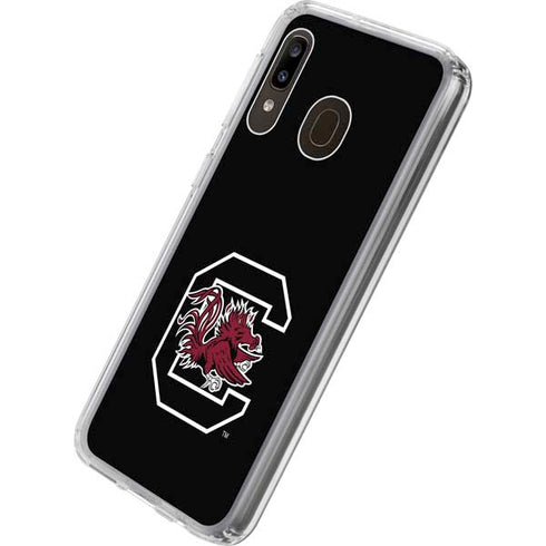 University of South Carolina Gamecocks Logo Black Galaxy A20 Clear Case