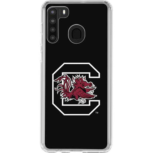 University of South Carolina Gamecocks Logo Black Galaxy A21 Clear Case