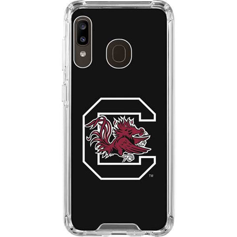 University of South Carolina Gamecocks Logo Black Galaxy A30 Clear Case