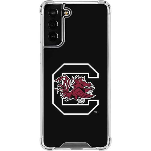 University of South Carolina Gamecocks Logo Black Galaxy S21 FE Clear Case