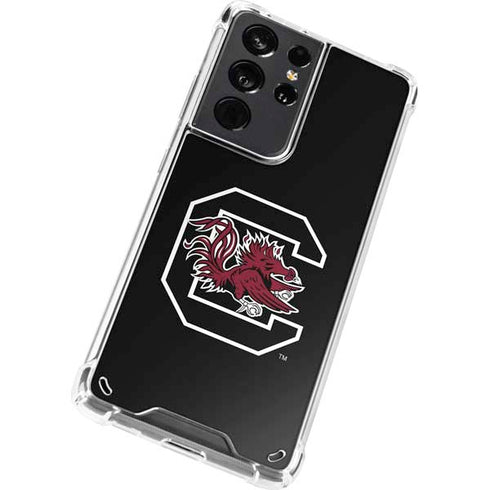 University of South Carolina Gamecocks Logo Black Galaxy S21 Ultra 5G Clear Case