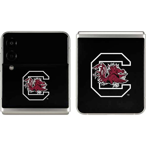 University of South Carolina Gamecocks Logo Black Galaxy Z Flip3 5G Skin