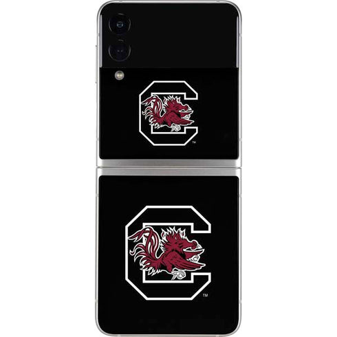 University of South Carolina Gamecocks Logo Black Galaxy Z Flip3 5G Skin