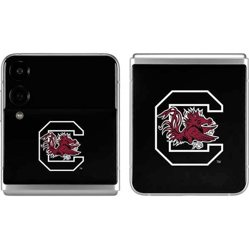 University of South Carolina Gamecocks Logo Black Galaxy Z Flip4 5G Skin