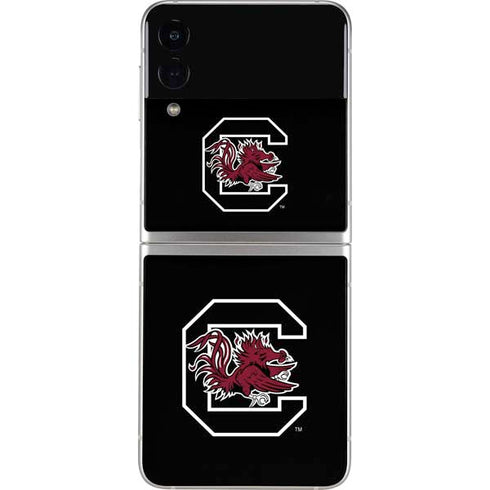 University of South Carolina Gamecocks Logo Black Galaxy Z Flip4 5G Skin