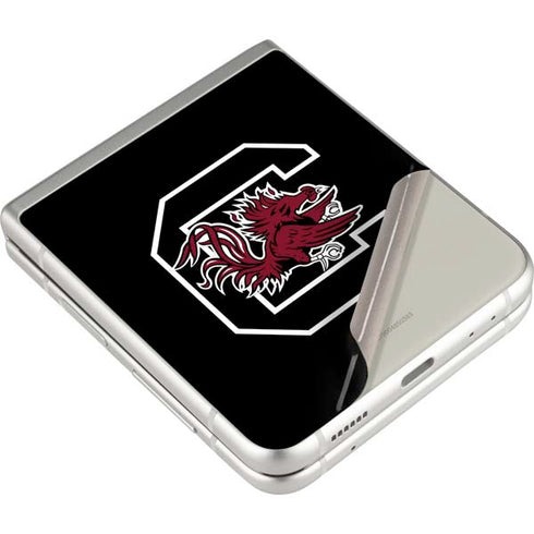 University of South Carolina Gamecocks Logo Black Galaxy Z Flip4 5G Skin