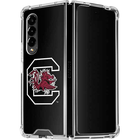 University of South Carolina Gamecocks Logo Black Galaxy Z Fold4 5G Clear Case