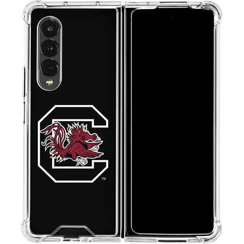 University of South Carolina Gamecocks Logo Black Galaxy Z Fold4 5G Clear Case
