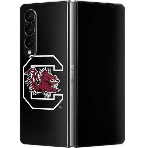 University of South Carolina Gamecocks Logo Black Galaxy Z Fold4 5G Skin