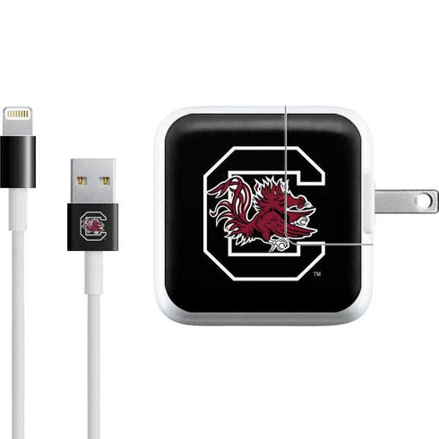 University of South Carolina Gamecocks Logo Black iPad Charger (10W USB) Skin