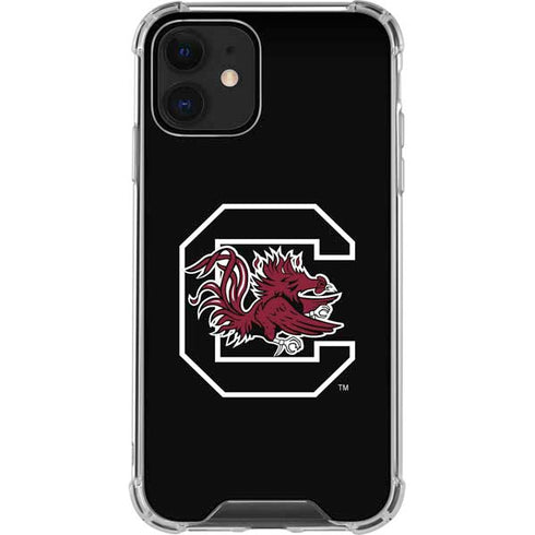 University of South Carolina Gamecocks Logo Black iPhone 12 Clear Case