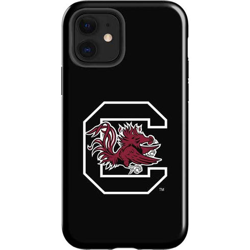 University of South Carolina Gamecocks Logo Black iPhone 12 Impact Case