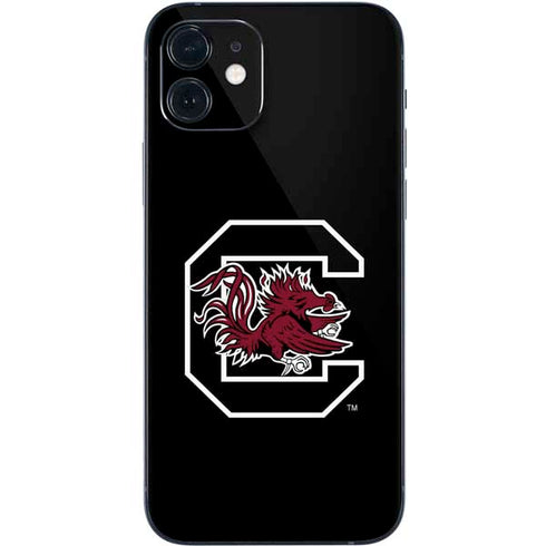 University of South Carolina Gamecocks Logo Black iPhone 12 Skin