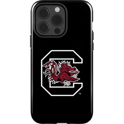 University of South Carolina Gamecocks Logo Black iPhone 15 Pro Impact Case