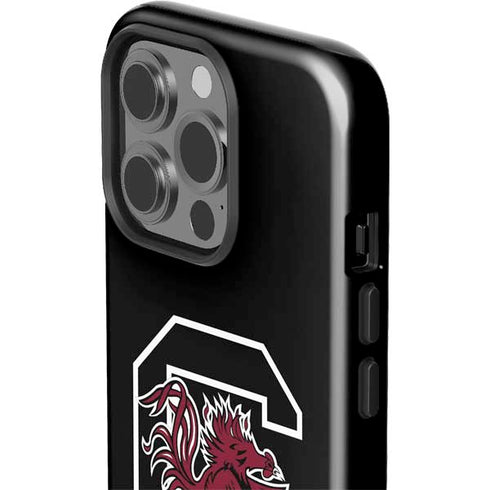 University of South Carolina Gamecocks Logo Black iPhone 15 Pro Impact Case