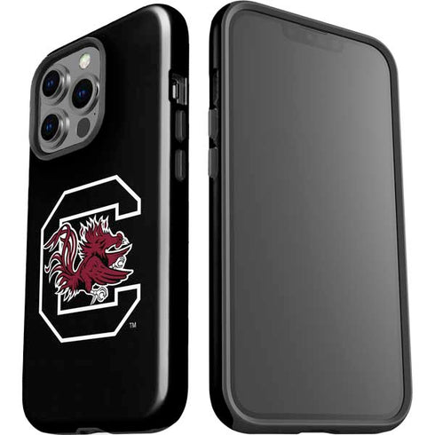 University of South Carolina Gamecocks Logo Black iPhone 15 Pro Impact Case