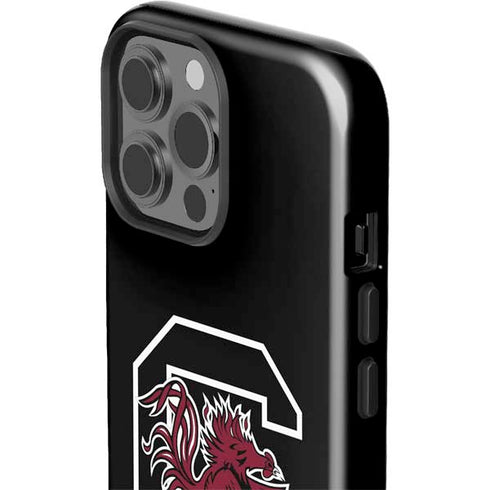 University of South Carolina Gamecocks Logo Black iPhone 15 Pro Max Impact Case