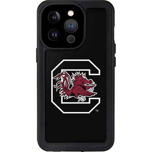 University of South Carolina Gamecocks Logo Black iPhone 14 Pro Waterproof Case
