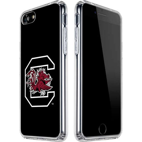 University of South Carolina Gamecocks Logo Black iPhone SE (2nd & 3rd Gen) Clear Case