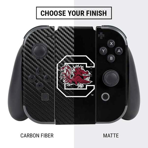 University of South Carolina Gamecocks Logo Black Nintendo Switch Bundle Skin