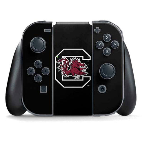 University of South Carolina Gamecocks Logo Black Nintendo Switch (2017-2021) Joy-Con Controller Skin