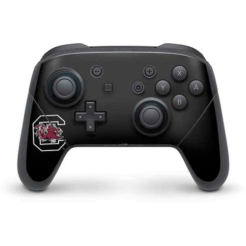 University of South Carolina Gamecocks Logo Black Nintendo Switch Pro Controller Skin