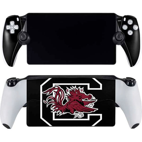 University of South Carolina Gamecocks Logo Black PlayStation Portal Remote Player Skin