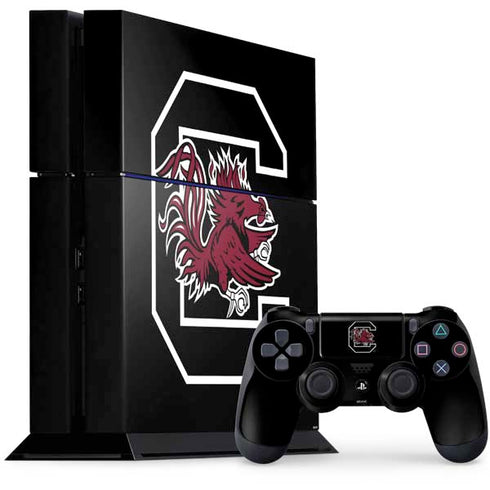 University of South Carolina Gamecocks Logo Black PS4 Console and Controller Bundle Skin