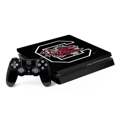 University of South Carolina Gamecocks Logo Black PS4 Slim Bundle Skin