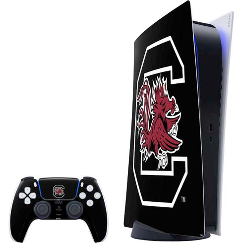 University of South Carolina Gamecocks Logo Black PS5 Digital Edition Bundle Skin