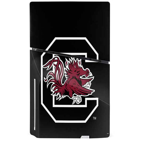 University of South Carolina Gamecocks Logo Black PS5 Slim Disk Console Skin