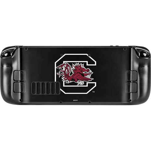 University of South Carolina Gamecocks Logo Black Steam Deck Handheld Gaming Computer Skin